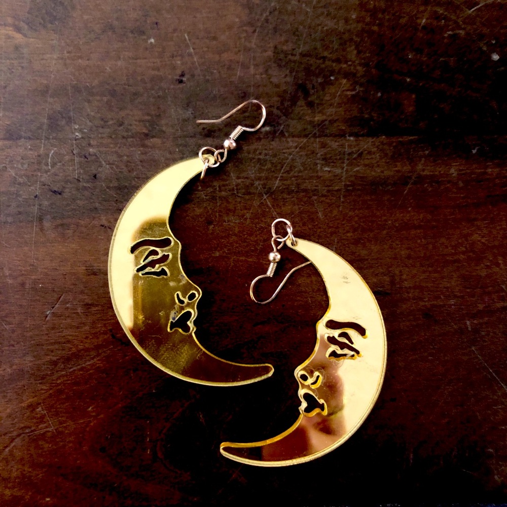 Mirrored moon earrings